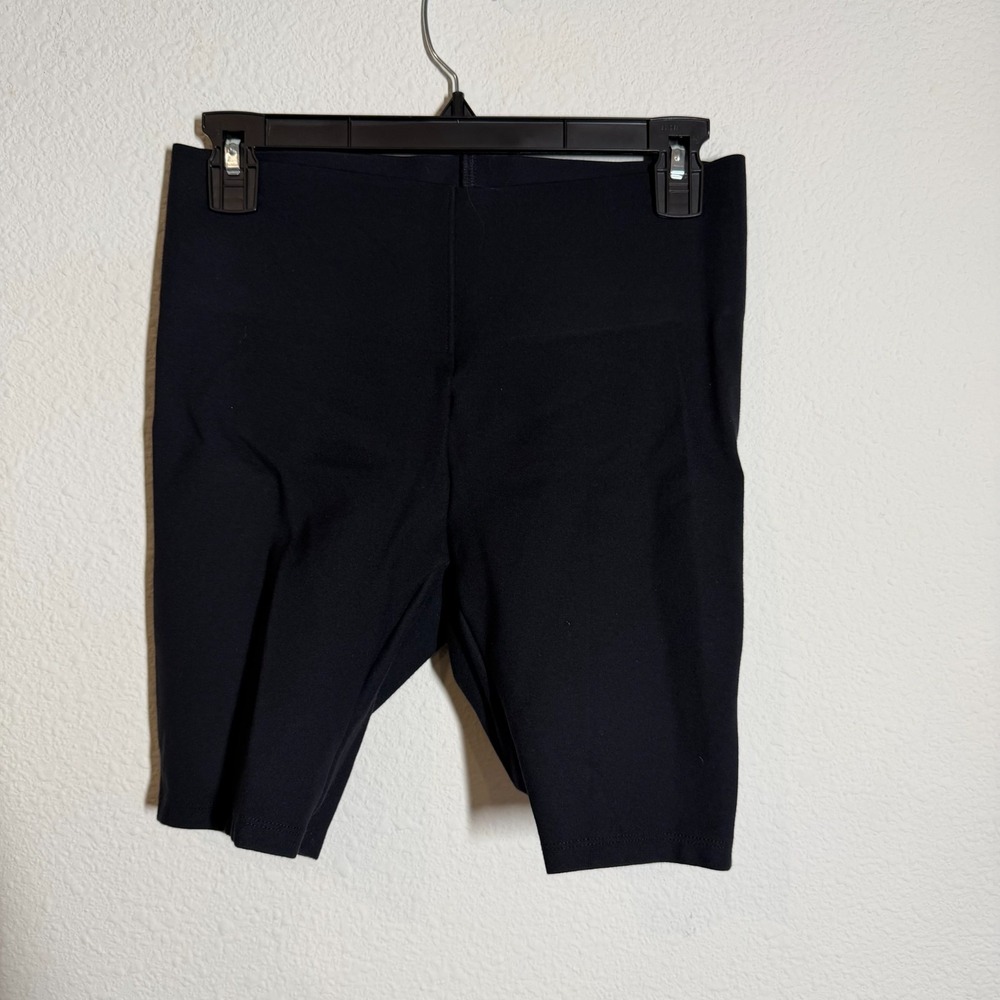 Loft Biker Shorts Womens Small Petite Black Mid Rise Elastic Waist Athletic Wear